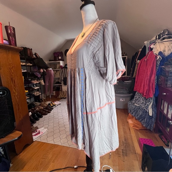 UMGEE Boho High Low Dream Dress - Embroidered Goddess Vibes Sz L - Picture 4 of 7